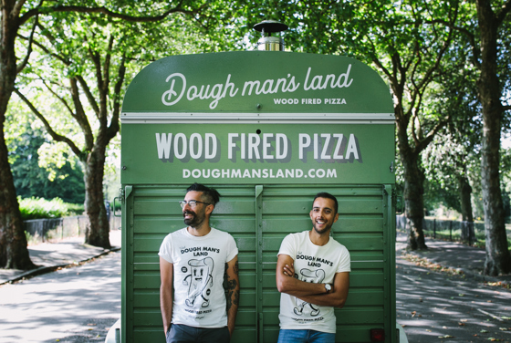 Owners of Dough Man's Land smile in front of their horsebox